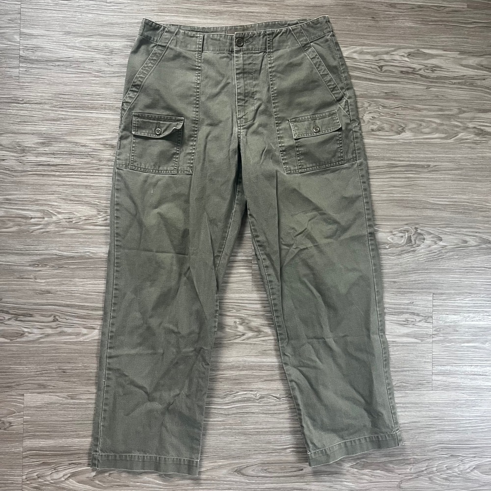 Gap Reservist Mens Olive Green Cargo Pants Straight Leg Military Utility 34x30